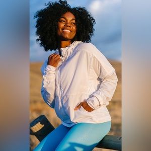 NWT Zyia White Mesh Lined Hoodie Jacket